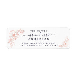 Floral Script Future Mr Mrs Wedding Return Address Etiket