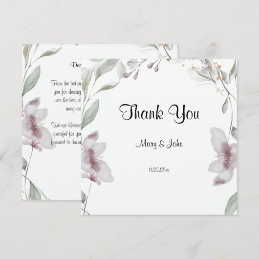 Floral Script Love Heart Wedding (Voorkant / Achterkant)