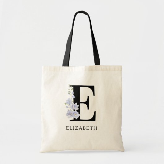 Floral Script Monogram Gepersonaliseerde bruidsmei Tote Bag (Voorkant)