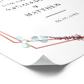 Floral Script Paars Geometric Weddenschap Welkom Poster (Hoek)