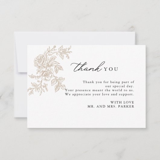 Floral Script QR-code Capture the Love Wedding Bedankkaart (Voorkant)