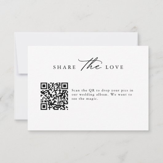 Floral Script QR-code Capture the Love Wedding Bedankkaart (Achterkant)