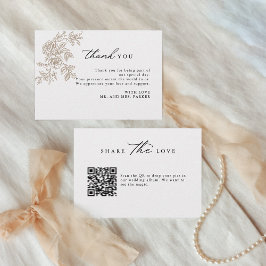 Floral Script QR-code Capture the Love Wedding Bedankkaart