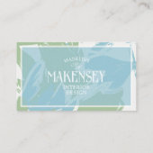 Floral Script QR Code Interieur Design Foto Visitekaartje (Achterkant)