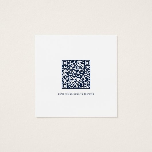 Floral Script QR Code Modern Wedding RSVP Kaart (Achterkant)