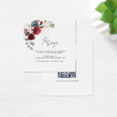Floral Script QR Code Modern Wedding RSVP Kaart (Bureau)