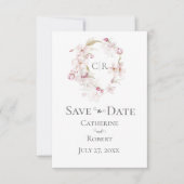 Floral Script Roze pastel Weddenschap Save the Dat (Voorkant)