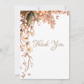 Floral Script Specialized Romantic Wedding Bedankkaart (Voorkant)