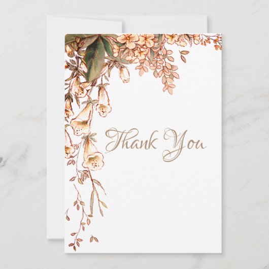 Floral Script Specialized Romantic Wedding Bedankkaart (Voorkant)