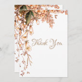 Floral Script Specialized Romantic Wedding Bedankkaart (Voorkant / Achterkant)