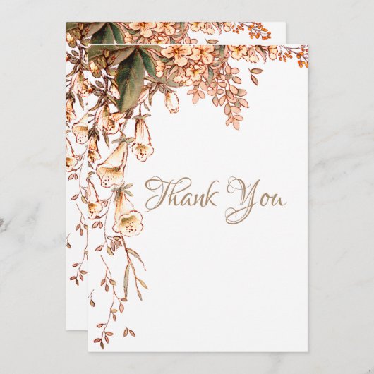 Floral Script Specialized Romantic Wedding Bedankkaart (Voorkant / Achterkant)