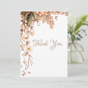 Floral Script Specialized Romantic Wedding Bedankkaart