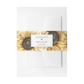 Floral Script Sunflower Botanical Wedding Uitnodigingen Wikkel (Voorkant Voorbeeld)