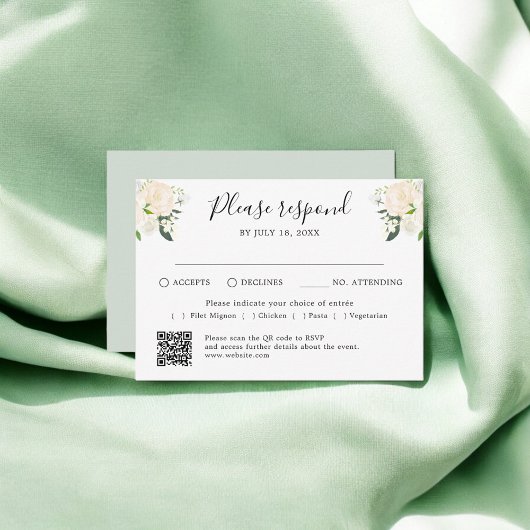 Floral Script Traditionele QR-code RSVP