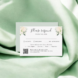Floral Script Traditionele QR-code RSVP Kaartje