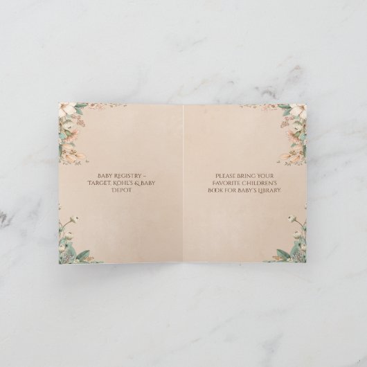  Floral Script Typografie Modern Baby shower (Binnen)