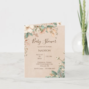  Floral Script Typografie Modern Baby shower