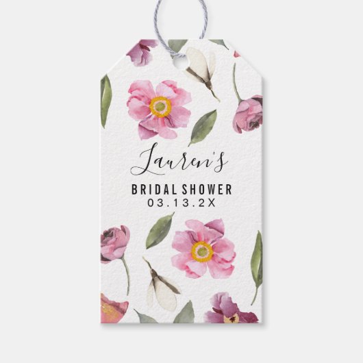 Floral Script-Vrijgezellenfeest Cadeaulabel (Voorkant)