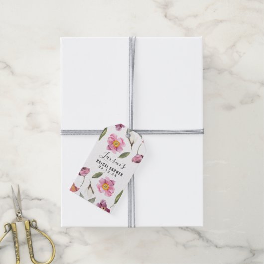 Floral Script-Vrijgezellenfeest Cadeaulabel (Met Touw)