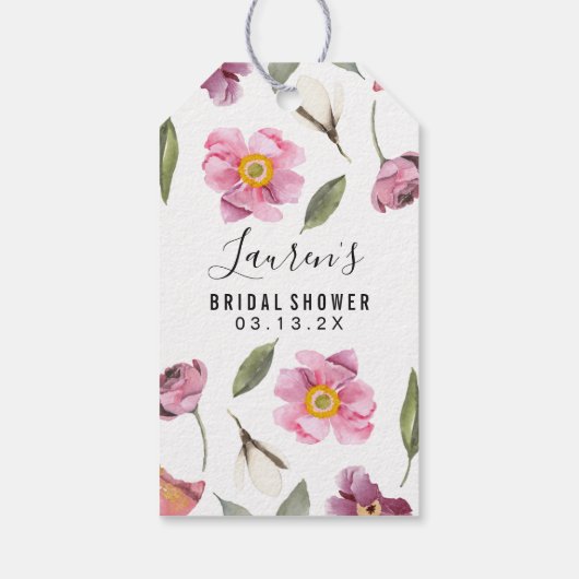 Floral Script-Vrijgezellenfeest Cadeaulabel (Achterkant)