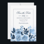 Floral Script Waterverf Bloom Rustic Wedding Save The Date<br><div class="desc">De Waterverf Bloom Rustic Wedding van het Manuscript van Floral bewaart de de aankondigingskaart van de Datum. Ideaal voor uw speciale aankondiging en eenvoudig aan te passen door op de knop 'Personaliseren' te klikken. Met moderne bloei en script</div>