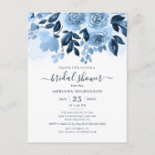 Floral Script Waterverf Botanisch Vrijgezellenfees Uitnodiging Briefkaart (Voorkant)