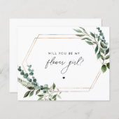 Floral Script zal je mijn Bloemenmeisje zijn (Voorkant / Achterkant)