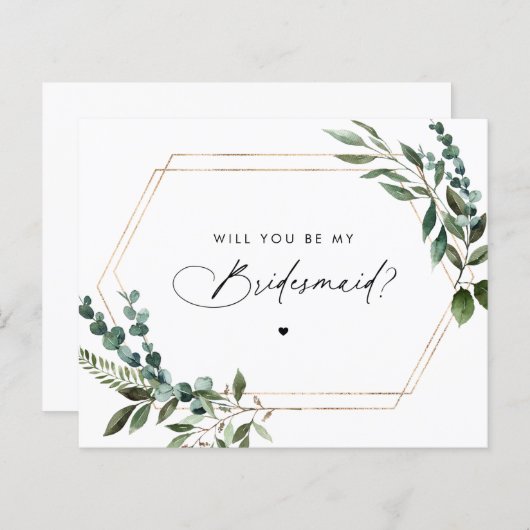 Floral Script zal je mijn Bridesmaid zijn (Voorkant / Achterkant)