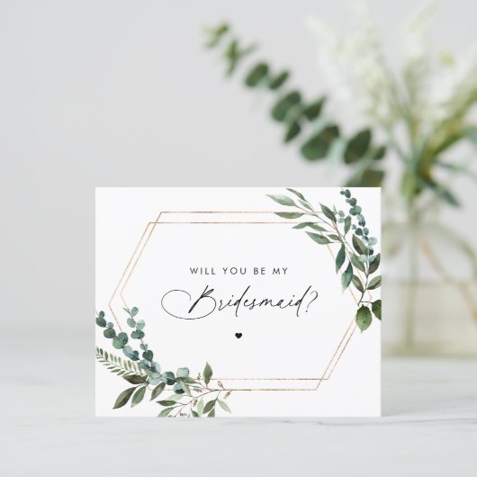 Floral Script zal je mijn Bridesmaid zijn (Staand voorkant)