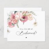 Floral Script zal je mijn Bridesmaid zijn (Voorkant / Achterkant)