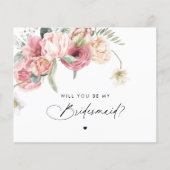 Floral Script zal je mijn Bridesmaid zijn (Voorkant)