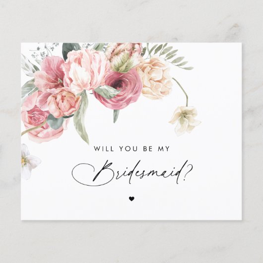 Floral Script zal je mijn Bridesmaid zijn (Voorkant)