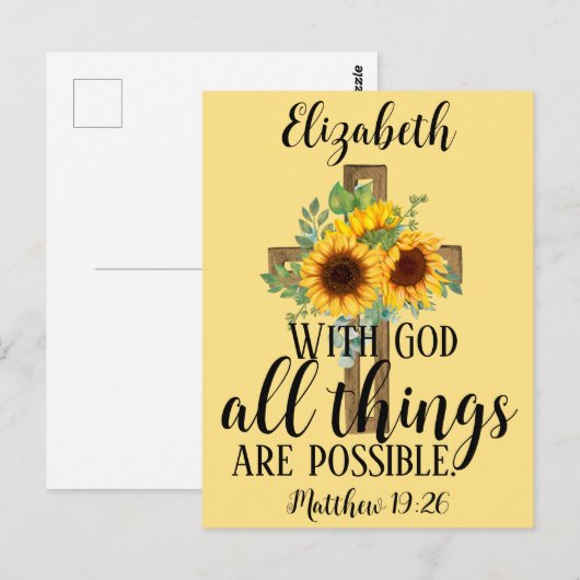 Floral Scripting Alle mogelijke zonnebloemen Briefkaart (Voorkant / Achterkant)