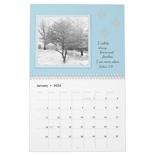 Floral Scripture Words of Faith Calendar Kalender (Jan 2026)