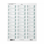 Floral Scroll Name Sake in Blauwgroen Etiket (Full Sheet)