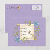 Floral Scroll Pixel Art Briefkaart (Voorkant / Achterkant)