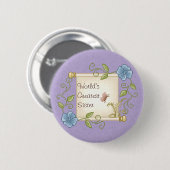 Floral Scroll Pixel Art Ronde Button 5,7 Cm (Voorkant /achterkant)