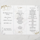 Floral Scrollwork Wedding Program Sjabloon (Voorkant)