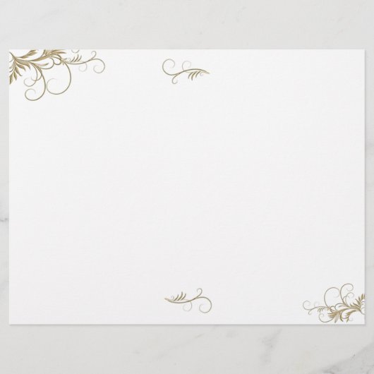 Floral Scrollwork Wedding Program Sjabloon (Voorkant)