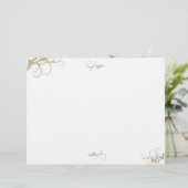 Floral Scrollwork Wedding Program Sjabloon (Staand voorkant)