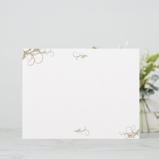 Floral Scrollwork Wedding Program Sjabloon (Staand voorkant)