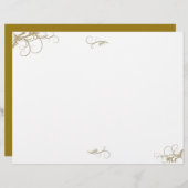 Floral Scrollwork Wedding Program Sjabloon (Voorkant / Achterkant)