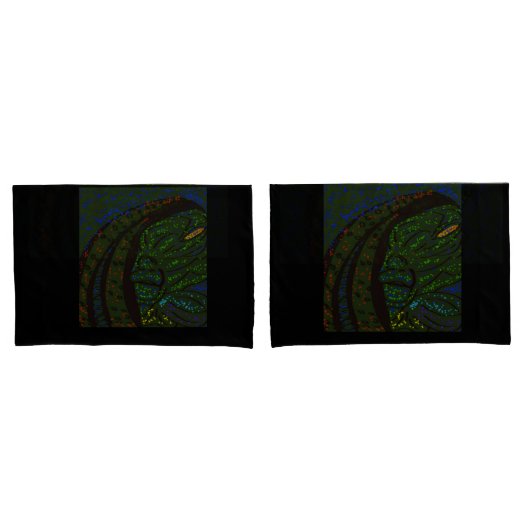 Floral Sea Monster Pillow Cases Kussensloop (Voorkant-Set)