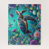 Floral Sea Turtle Legpuzzel (Verticaal)