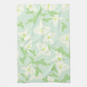 Floral Seafoam Green and White Dish-handdoek Theedoek (Verticaal)
