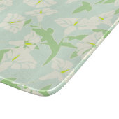 Floral Seafoam Green and White Glass Cutting Board Snijplank (Hoek)