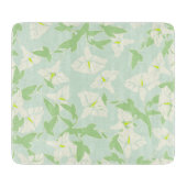 Floral Seafoam Green and White Glass Cutting Board Snijplank (Voorkant)