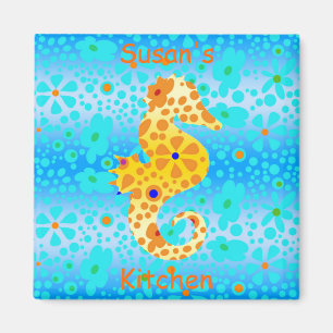 Floral Seahorse Magnet