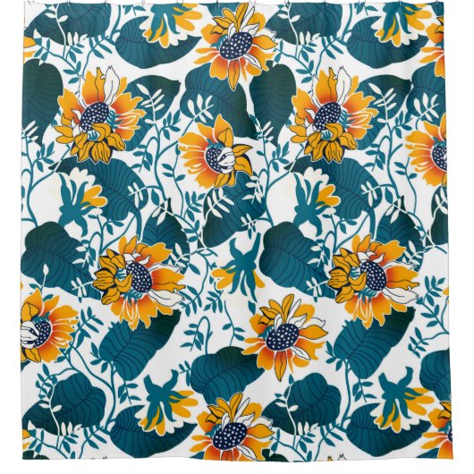 Floral seamless pattern, background In art nouveau Douchegordijn (Voorkant)