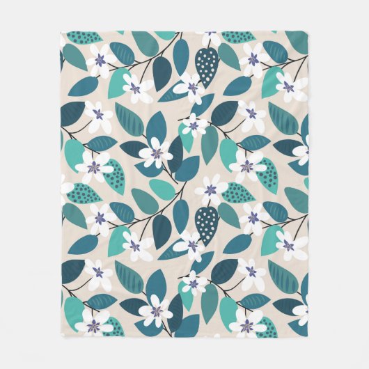 Floral seamless pattern. Beautiful white Fleece Deken (Voorkant)
